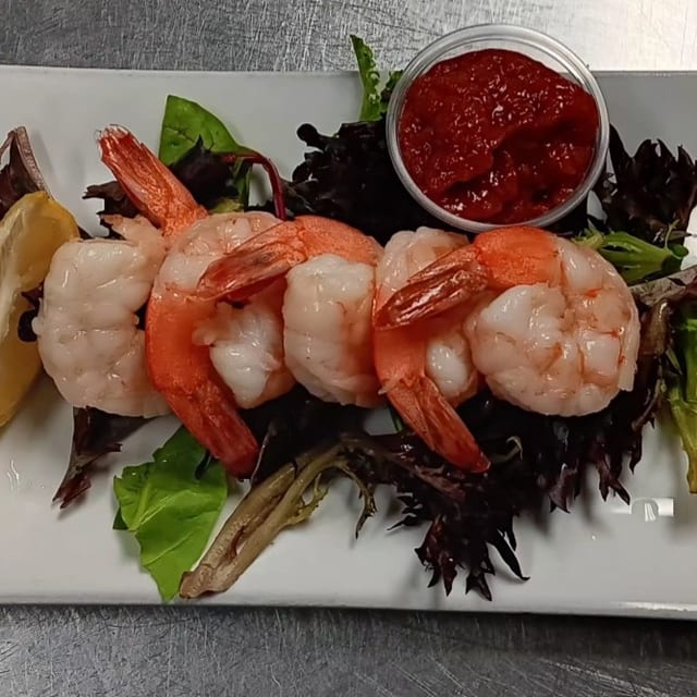 Gluten Free Shrimp Cocktail Starter.